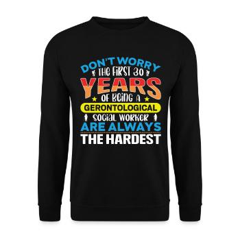 Travailleur social gérontologique Emploi Gérontologie - Sweat-shirt Unisexe - noir - Devant - Alina (178cm) & Michal (187cm)
