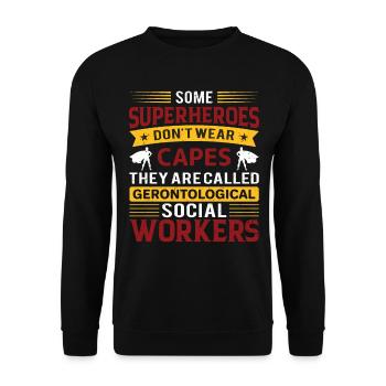 Gerontological Social Worker Job Gerontology - Unisex Pullover - Schwarz - Vorne - Alina (178cm) & Michal (187cm)
