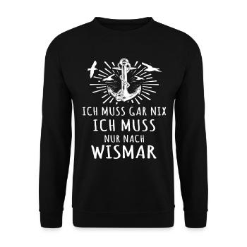 Wismar - Unisex Pullover - Schwarz - Vorne - Alina (178cm) & Michal (187cm)