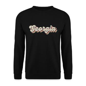 Vintage Hippie 70er USA Staat - Retro Georgia - Unisex Pullover - Schwarz - Vorne - Alina (178cm) & Michal (187cm)