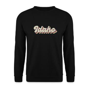 Vintage Hippie 70er USA Staat - Retro Idaho - Unisex Pullover - Schwarz - Vorne - Alina (178cm) & Michal (187cm)