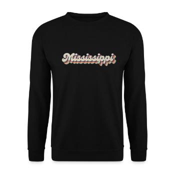 Vintage Hippie 70s USA State - Retro Mississippi - Unisex Sweatshirt - black - Front - Alina (178cm) & Michal (187cm)