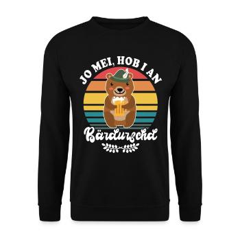 Bier Bayern Dialekt Bär Volksfest Biersprüche - Unisex Pullover - Schwarz - Vorne - Alina (178cm) & Michal (187cm)