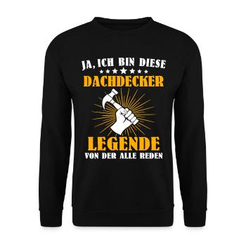 Dachdecker Beruf Dachdecken - Unisex Pullover - Schwarz - Vorne - Alina (178cm) & Michal (187cm)