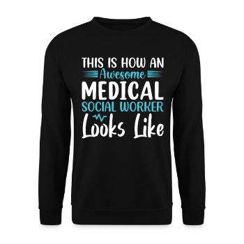 Travailleur social médical en cours Emploi - Sweat-shirt Unisexe - noir - Devant - Alina (178cm) & Michal (187cm)