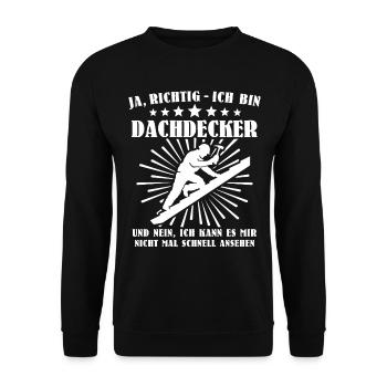 Dachdecker Beruf Dachdecken - Unisex Pullover - Schwarz - Vorne - Alina (178cm) & Michal (187cm)