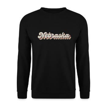 Vintage Hippie 70s USA State - Retro Nebraska - Unisex Sweatshirt - black - Front - Alina (178cm) & Michal (187cm)