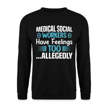 Les travailleurs sociaux médicaux ont des sentiments trop au travail - Sweat-shirt Unisexe - noir - Devant - Alina (178cm) & Michal (187cm)