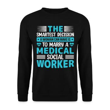Travailleur social médical Emploi Hôpital - Sweat-shirt Unisexe - noir - Devant - Alina (178cm) & Michal (187cm)