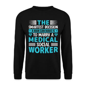 Travailleur social médical Emploi Hôpital - Sweat-shirt Unisexe - noir - Devant - Alina (178cm) & Michal (187cm)