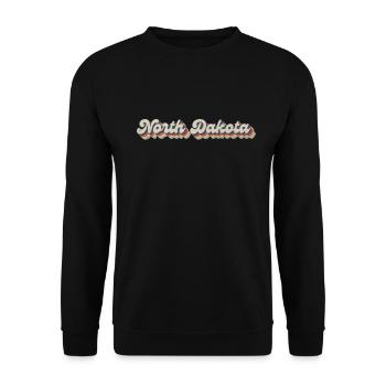 Vintage Hippie 70s USA État - Rétro Dakota du Nord - Sweat-shirt Unisexe - noir - Devant - Alina (178cm) & Michal (187cm)
