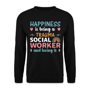 Trauma Travailleur social Profession Emploi Santé mentale - Sweat-shirt Unisexe - noir - Devant - Alina (178cm) & Michal (187cm)