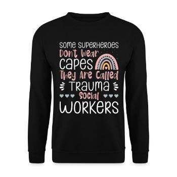 Trauma Travailleur social Profession Emploi Santé mentale - Sweat-shirt Unisexe - noir - Devant - Alina (178cm) & Michal (187cm)