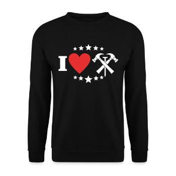 Couvreur Amour J’aime Toiture - Sweat-shirt Unisexe - noir - Devant - Alina (178cm) & Michal (187cm)