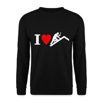 Roofer Love I Love Roofing - Unisex Sweatshirt - black - Front - Alina (178cm) & Michal (187cm)