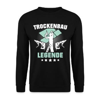 Trockenbauer Trockenbaumonteur Trockenbau - Unisex Pullover - Schwarz - Vorne - Alina (178cm) & Michal (187cm)