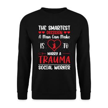 Trauma Travailleur social Profession Emploi Santé mentale - Sweat-shirt Unisexe - noir - Devant - Alina (178cm) & Michal (187cm)