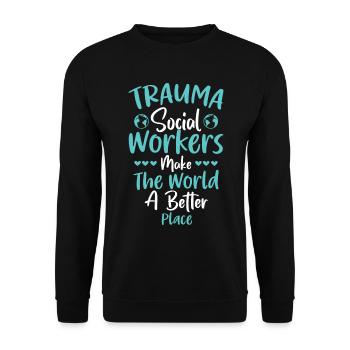 Trauma Travailleur social Profession Emploi Santé mentale - Sweat-shirt Unisexe - noir - Devant - Alina (178cm) & Michal (187cm)