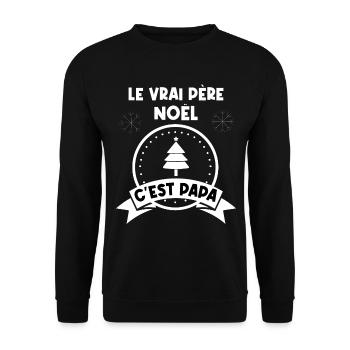 t-shirt fete des pères vrais papas ont une barbe - Sweat-shirt Unisexe - noir - Devant - Alina (178cm) & Michal (187cm)