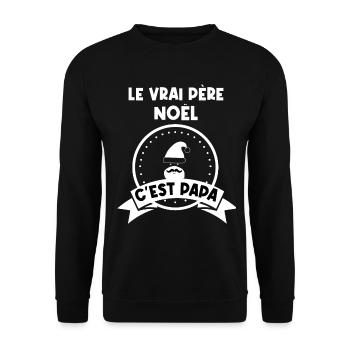 t-shirt fete des pères vrais papas ont une barbe - Sweat-shirt Unisexe - noir - Devant - Alina (178cm) & Michal (187cm)