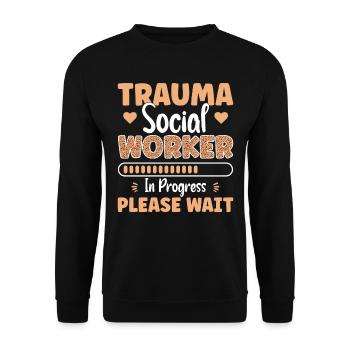 Trauma Travailleur social en progrès Santé mentale - Sweat-shirt Unisexe - noir - Devant - Alina (178cm) & Michal (187cm)