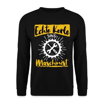 Maschinist Sprüche Maschinenführer - Unisex Pullover - Schwarz - Vorne - Alina (178cm) & Michal (187cm)