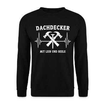 Dachdecker EKG Dachdecken Herzlinie - Unisex Pullover - Schwarz - Vorne - Alina (178cm) & Michal (187cm)