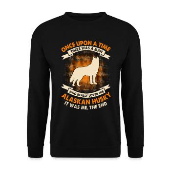 Once Upon a Time - Alaskan Husky - Unisex Sweatshirt - black - Front - Alina (178cm) & Michal (187cm)
