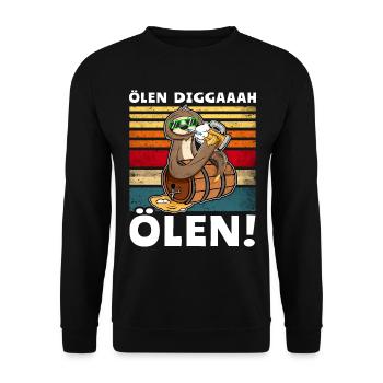 Löten Digga Bier Trinksprüche Saufshirt - Unisex Pullover - Schwarz - Vorne - Alina (178cm) & Michal (187cm)
