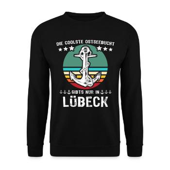 Lübeck Hansestadt Luebeck - Unisex Pullover - Schwarz - Vorne - Alina (178cm) & Michal (187cm)