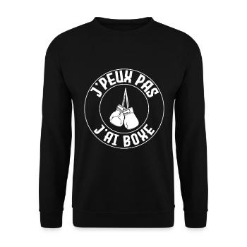 J'peux pas j'ai boxe - Sweat-shirt Unisexe - noir - Devant - Alina (178cm) & Michal (187cm)