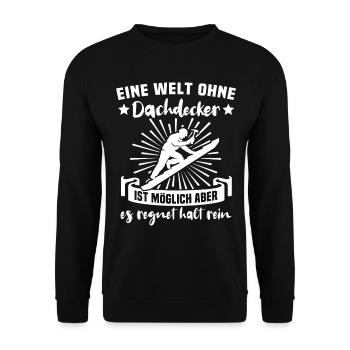Dachdecker Dachdecken - Unisex Pullover - Schwarz - Vorne - Alina (178cm) & Michal (187cm)