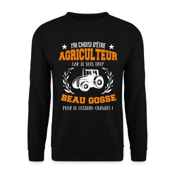 j'ai choisi d'être agriculteur beau gosse - Sweat-shirt Unisexe - noir - Devant - Alina (178cm) & Michal (187cm)