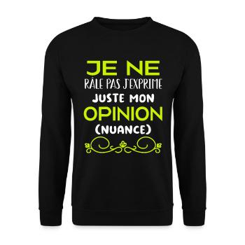Je ne râle pas je m'exprime (nuance) - Sweat-shirt Unisexe - noir - Devant - Alina (178cm) & Michal (187cm)