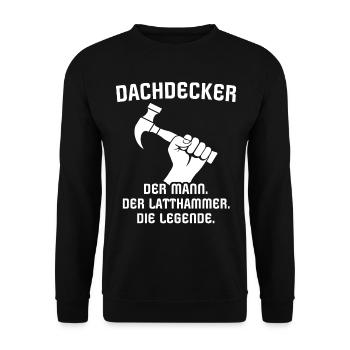 Dachdecker Dachdecken - Unisex Pullover - Schwarz - Vorne - Alina (178cm) & Michal (187cm)