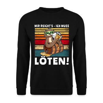 Bier Biersprüche Faultier Saufshirt - Unisex Pullover - Schwarz - Vorne - Alina (178cm) & Michal (187cm)