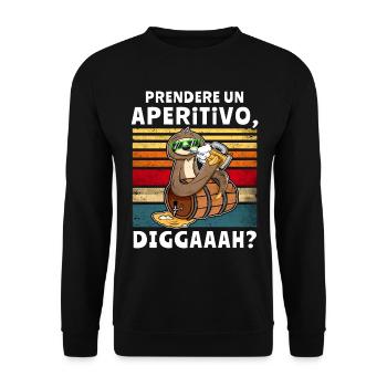 Bier Biersprüche Faultier Saufshirt - Unisex Pullover - Schwarz - Vorne - Alina (178cm) & Michal (187cm)