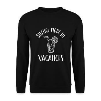 silence mode in vacancy. - Unisex Sweatshirt - black - Front - Alina (178cm) & Michal (187cm)