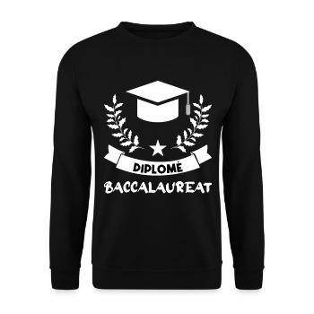 Diplôme de baccalauréat - Sweat-shirt Unisexe - noir - Devant - Alina (178cm) & Michal (187cm)