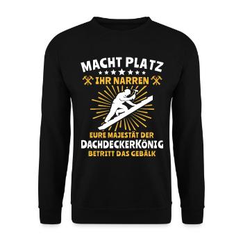 Dachdecker Dachspengler Dachklempner - Unisex Pullover - Schwarz - Vorne - Alina (178cm) & Michal (187cm)