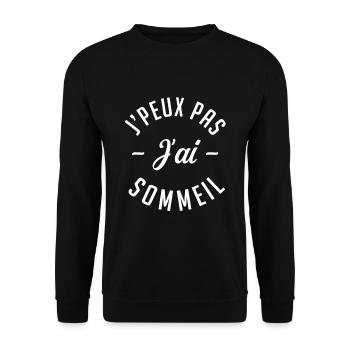 Je peux pas J'ai Sommeil. - Sweat-shirt Unisexe - noir - Devant - Alina (178cm) & Michal (187cm)