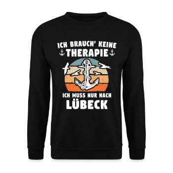 Lübeck Ostsee Lübecker Sprüche - Unisex Pullover - Schwarz - Vorne - Alina (178cm) & Michal (187cm)