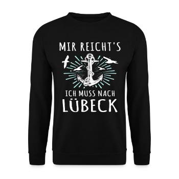 Lübeck Ostsee Lübecker Sprüche - Unisex Pullover - Schwarz - Vorne - Alina (178cm) & Michal (187cm)