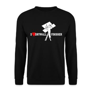 I Love Drywall Love Drywall Builder - Unisex Sweatshirt - black - Front - Alina (178cm) & Michal (187cm)