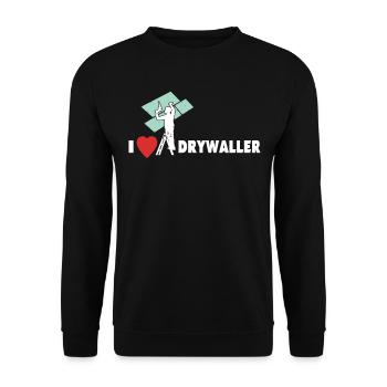 I Love Drywall Love Drywall Builder - Unisex Sweatshirt - black - Front - Alina (178cm) & Michal (187cm)