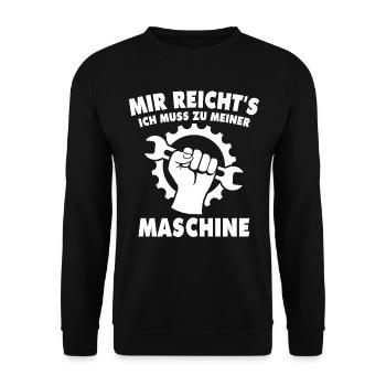 Maschinist - Unisex Pullover - Schwarz - Vorne - Alina (178cm) & Michal (187cm)
