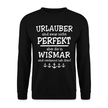 Wismar Ostsee Wismarer Urlaub - Unisex Pullover - Schwarz - Vorne - Alina (178cm) & Michal (187cm)