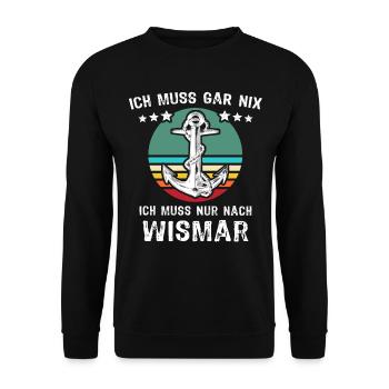 Wismar Ostsee Wismarer Urlaub - Unisex Pullover - Schwarz - Vorne - Alina (178cm) & Michal (187cm)