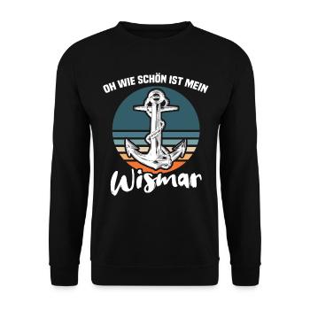 Wismar Ostsee Wismarer Urlaub - Unisex Pullover - Schwarz - Vorne - Alina (178cm) & Michal (187cm)