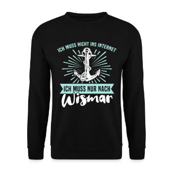 Wismar Urlaub Ostsee - Unisex Pullover - Schwarz - Vorne - Alina (178cm) & Michal (187cm)